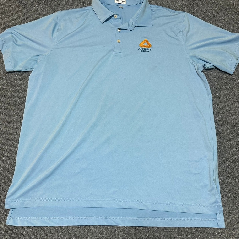 Peter Millar Summer Comfort Affinity Group Polo Shirt Mens XL Blue Short Sleeve